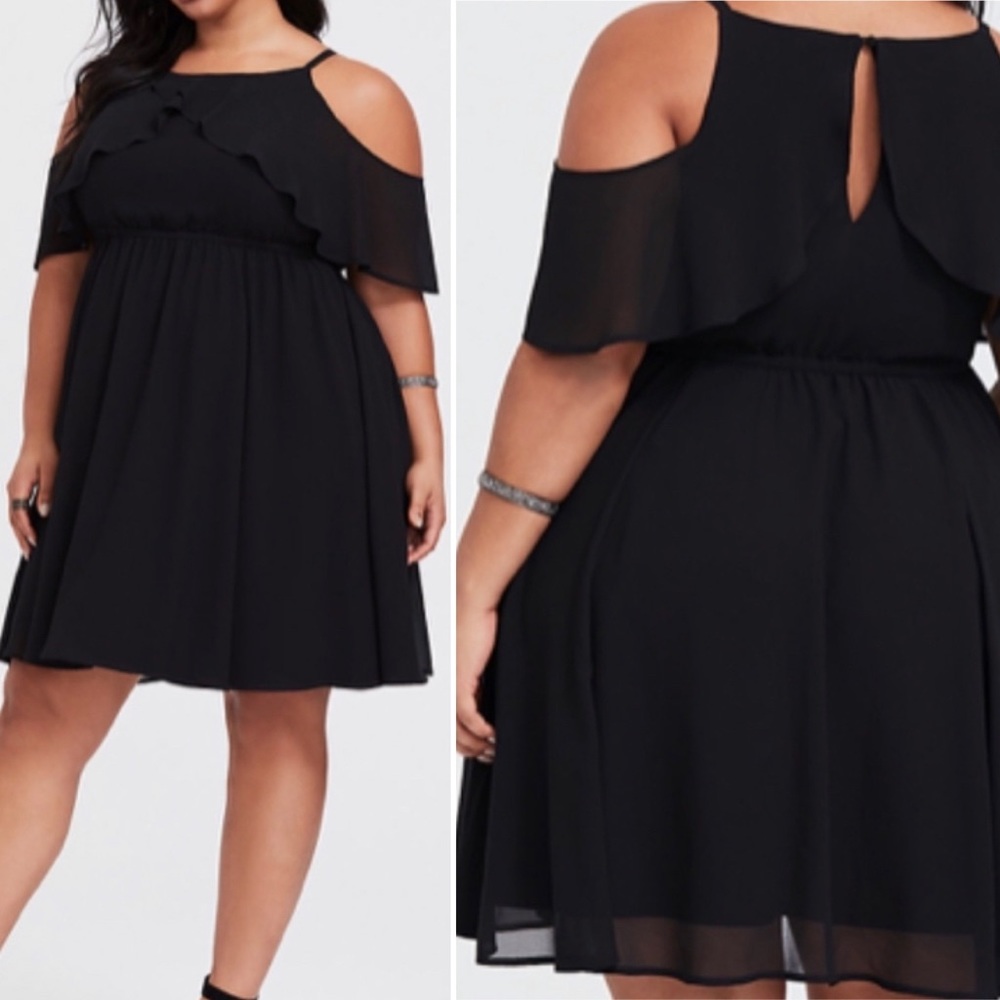 Torrid Party Dress Cold Shoulder Cocktail LBD